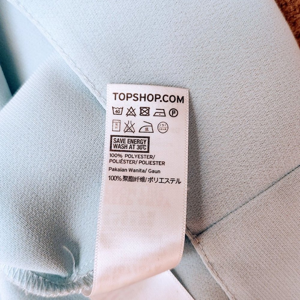 TopShop Baby Light Blue Off Shoulder Lined Dress size 6. Fits sizes S, M, PM - Picture 7 of 11